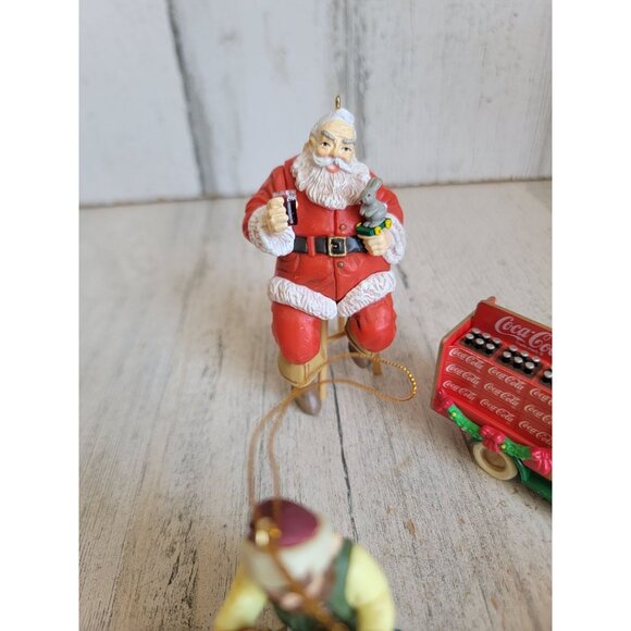 Vintage coca cola delivery truck variety Santa elf walrus ornament Xmas set - Picture 4 of 8